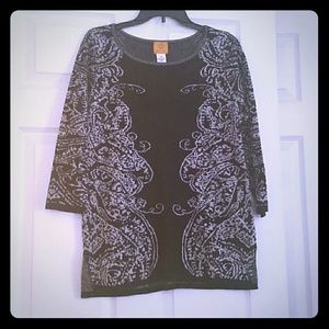 Ruby Rd black and silver sweater